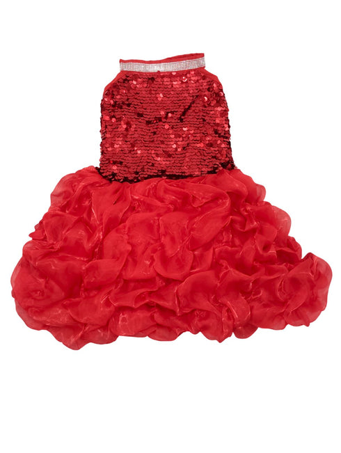 BookMyCostume Red Balloon Frock Western Dance Costume Dress for Girls Kids - Premium